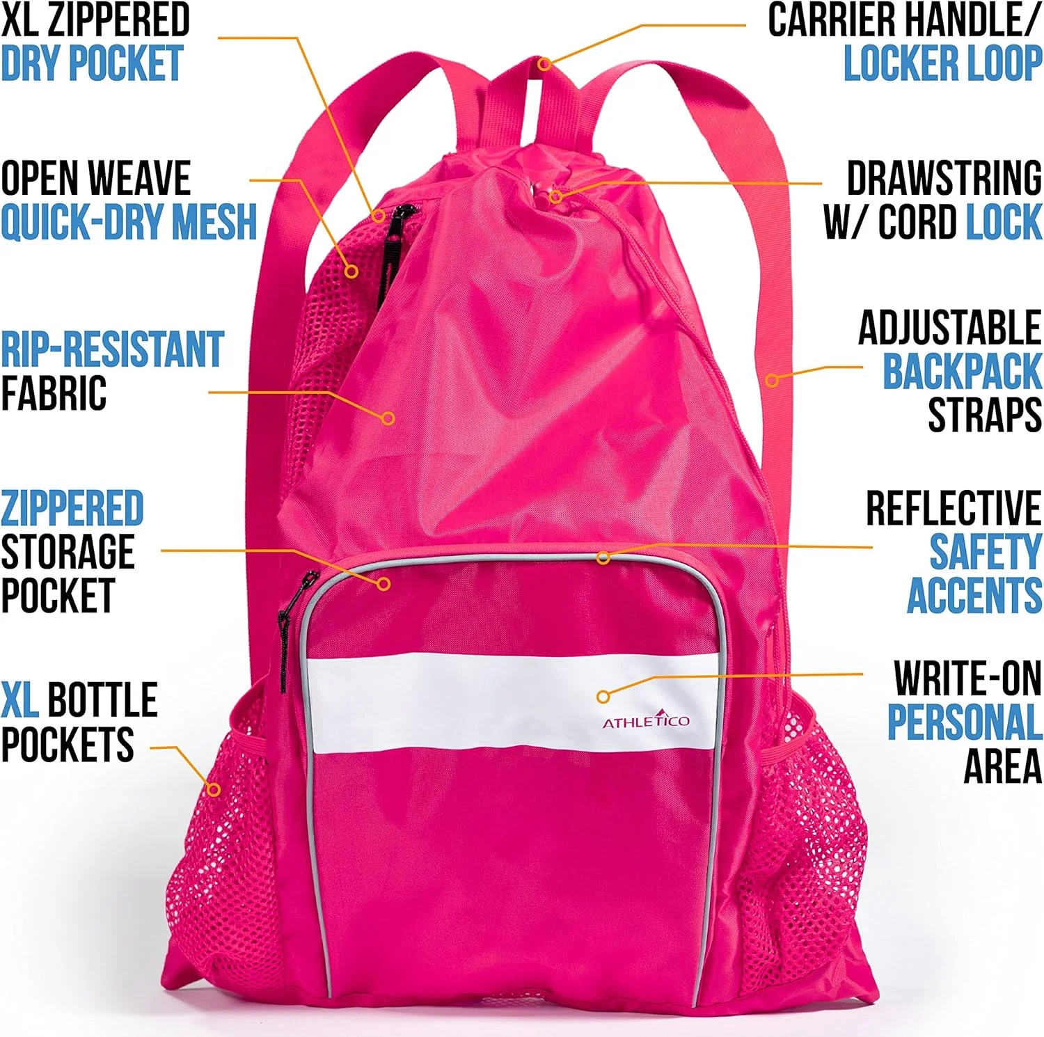 کیف شنا توری Athletico - کیف استخری توری با محفظه های خشک و مرطوب برای شنا، ساحل، کمپینگ و موارد دیگر