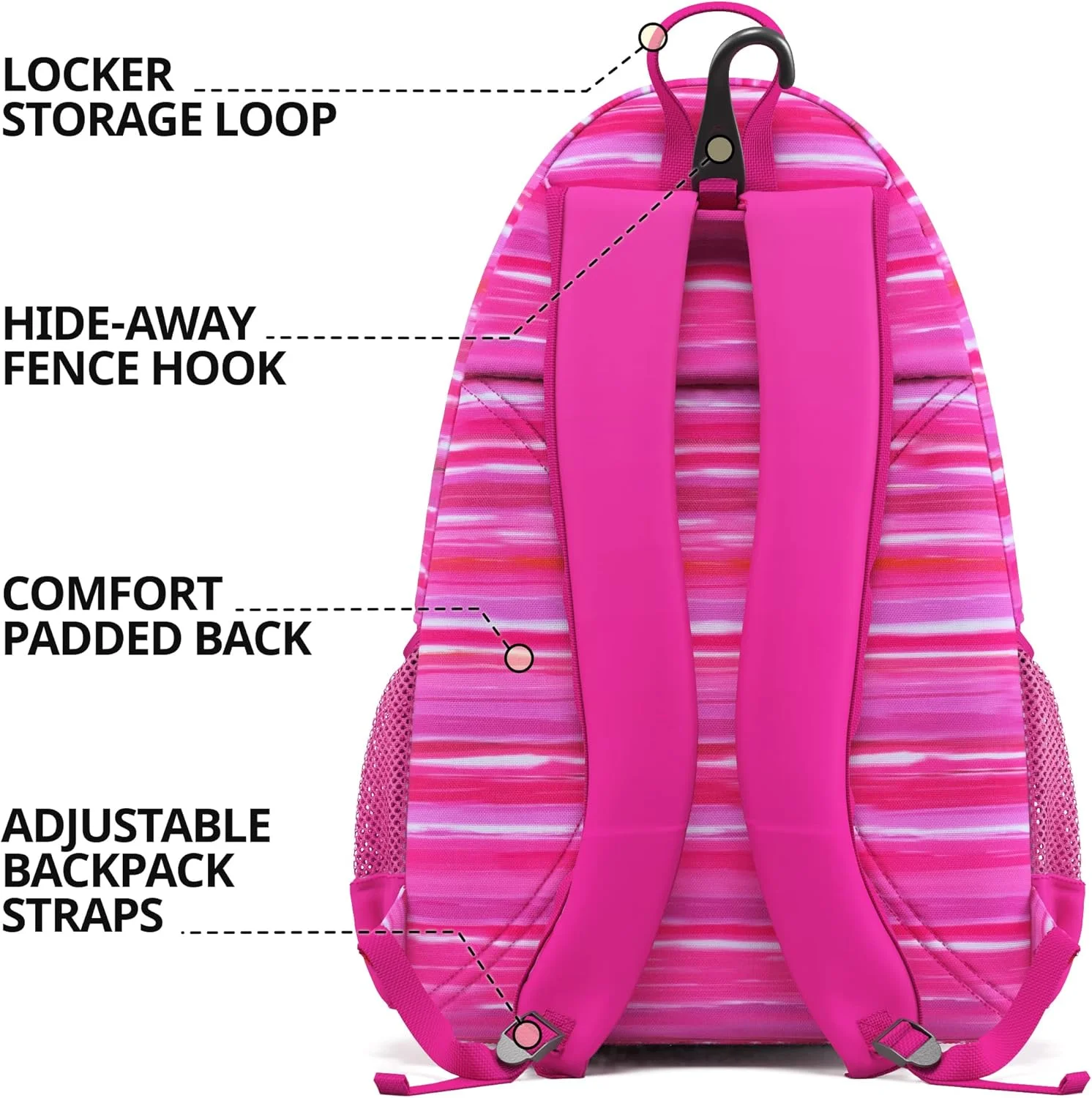 کیف تنیس Athletico City - کوله پشتی تنیس برای آقایان و بانوان، گنجایش 2 راکت تنیس و کفش - کیف های تنیس با نگهدارنده راکت برای تنیس، پیکل بال، اسکواش و بدمینتون - کیف های تنیس برای بانوان (صورتی)