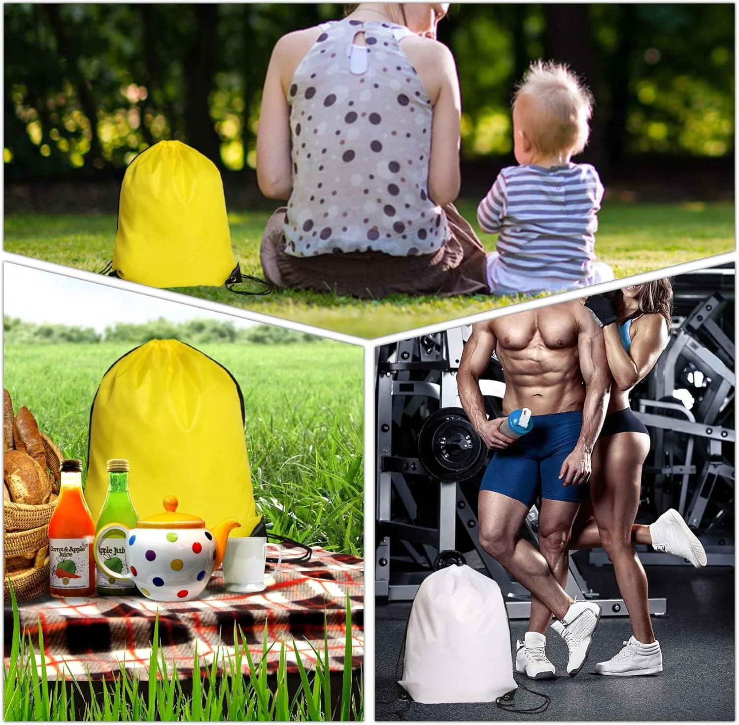 کیف های بند دار Azonee، بسته 10 عددی کوله پشتی ضد آب برای مهمانی ساحلی، مسافرت در فضای باز، ورزش، پیاده روی، کوهنوردی، شنا، کیف های هدیه بادوام چند رنگ برای کودکان مدرسه