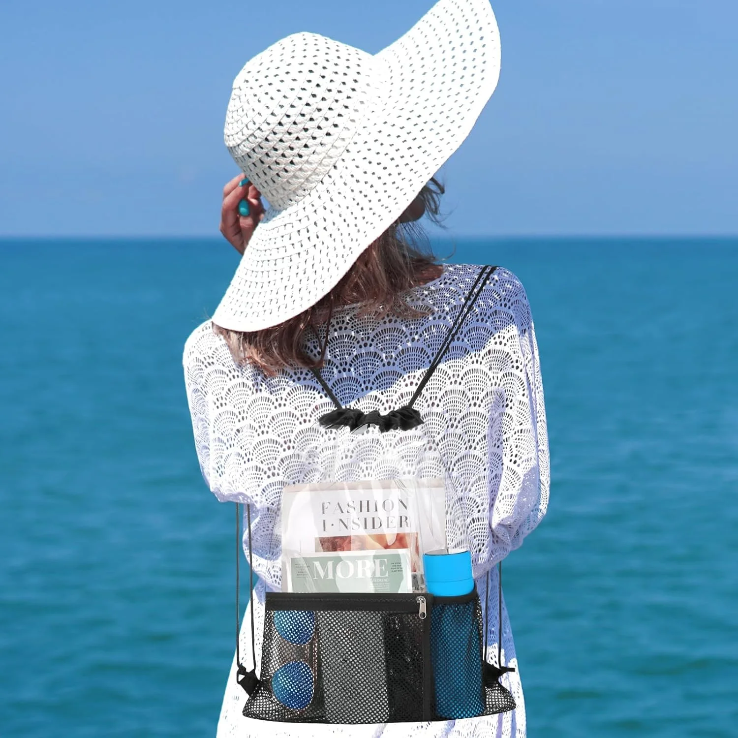 کیف های بند دار شفاف Azonee، 2 عدد کیف کوچک شفاف ضد آب، مورد تایید استادیوم، کوله پشتی بند دار PVC شفاف برای استادیوم، کالج ها، رویدادهای ورزشی، کار، کنسرت، مورد تایید امنیت