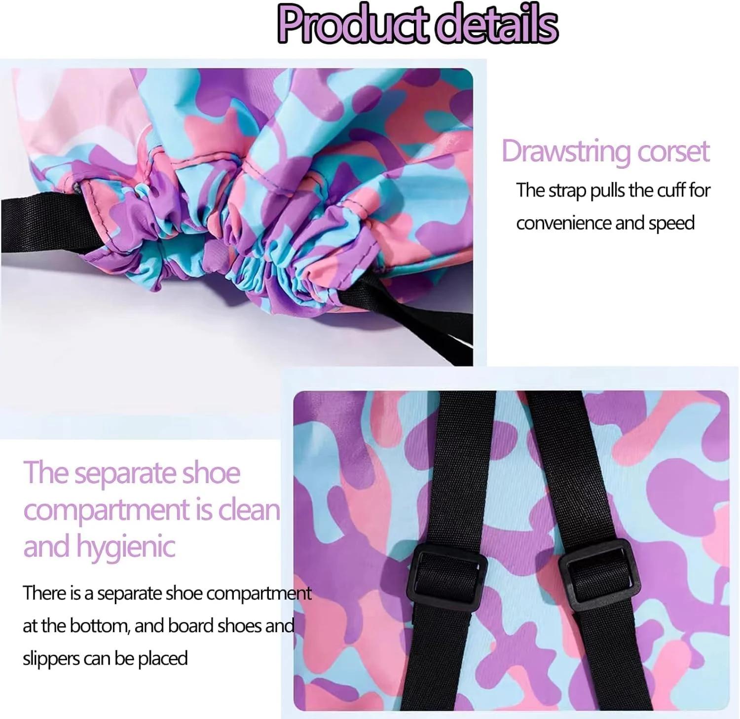 کوله پشتی شنا، کیف جداکننده خشک و خیس OYDAS، کوله پشتی ورزشی برای کودکان، کیف ضد آب خشک و خیس مناسب استخر و ساحل برای کودکان، کیف بند دار کودک نوپا