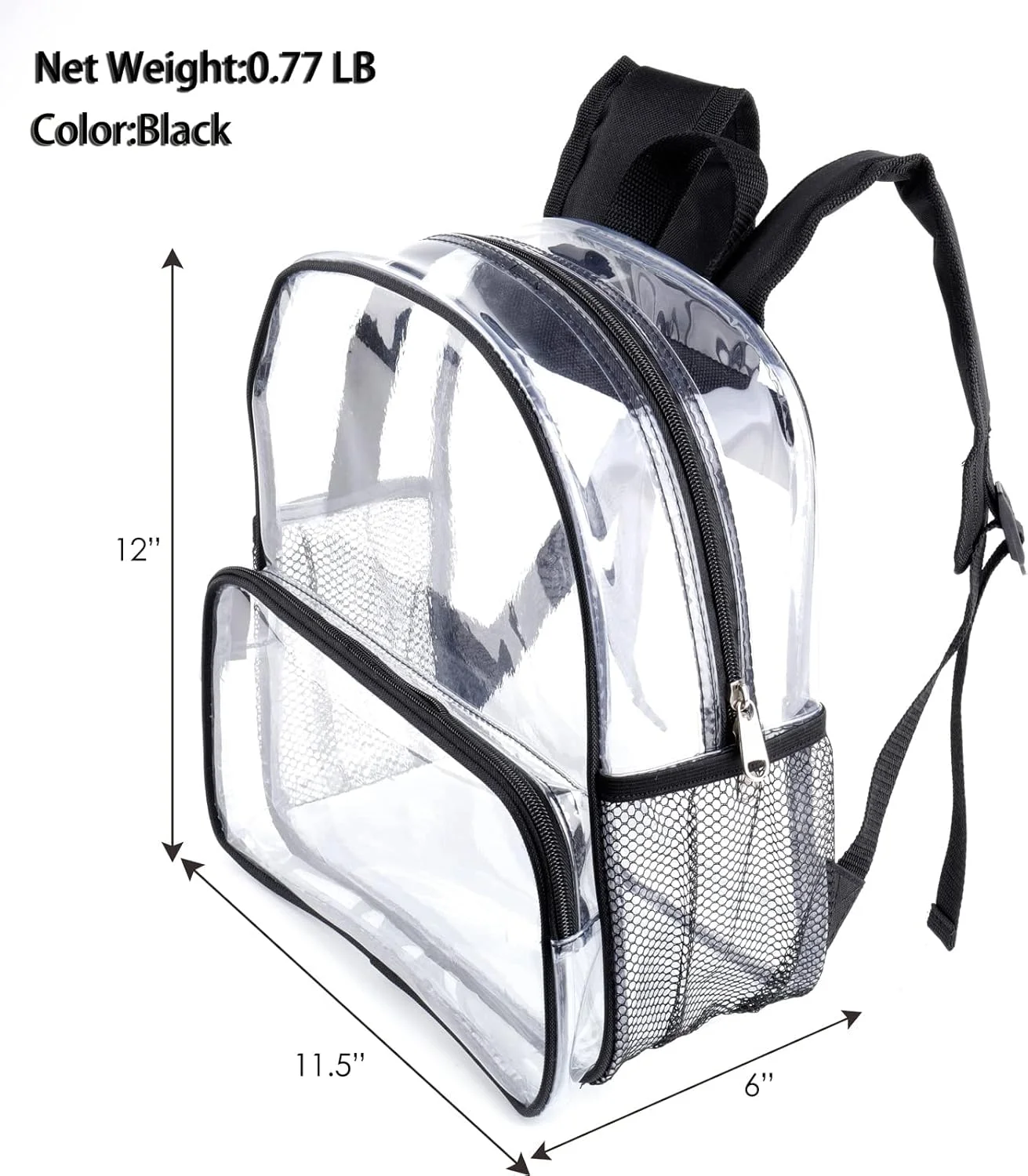 کوله پشتی شفاف، کوله پشتی کوچک شفاف مناسب استادیوم، کوله پشتی ضد آب برای مدرسه، کار، مسافرت و رویدادهای ورزشی