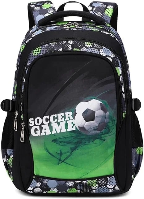 کیف مدرسه ای ضد آب کودکانه بیگ تری، کوله پشتی فوتبال مقاوم در برابر سایش و خراش، مناسب برای استفاده کودکان در مدرسه، مسافرت و فعالیت های خارج از منزل، سایز M