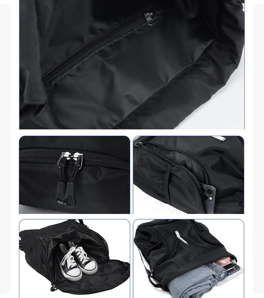 کیف ورزشی بندکشی BIGTHREE، کوله پشتی بندکشی ضدآب، کوله پشتی دوچرخه سواری با ظرفیت زیاد، کیف بسکتبال با محفظه کفش، کوله پشتی مسافرتی برای مردان و زنان