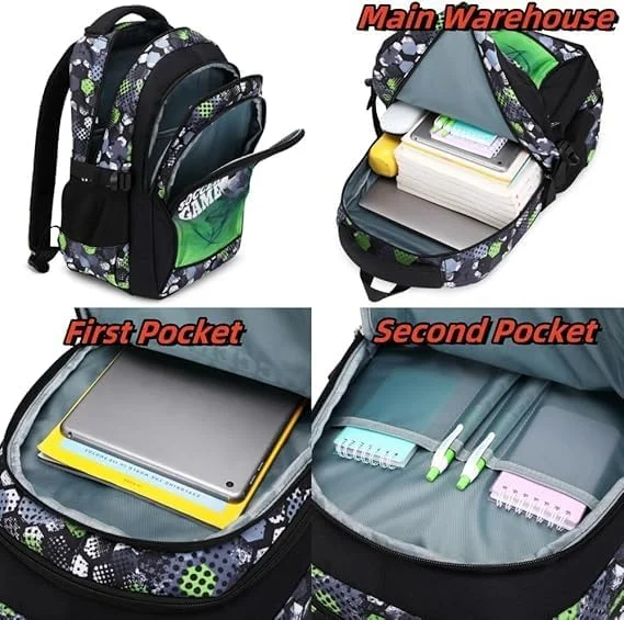 کیف مدرسه ای ضد آب کودکانه بیگ تری، کوله پشتی فوتبال مقاوم در برابر سایش و خراش، مناسب برای استفاده کودکان در مدرسه، مسافرت و فعالیت های خارج از منزل، سایز M