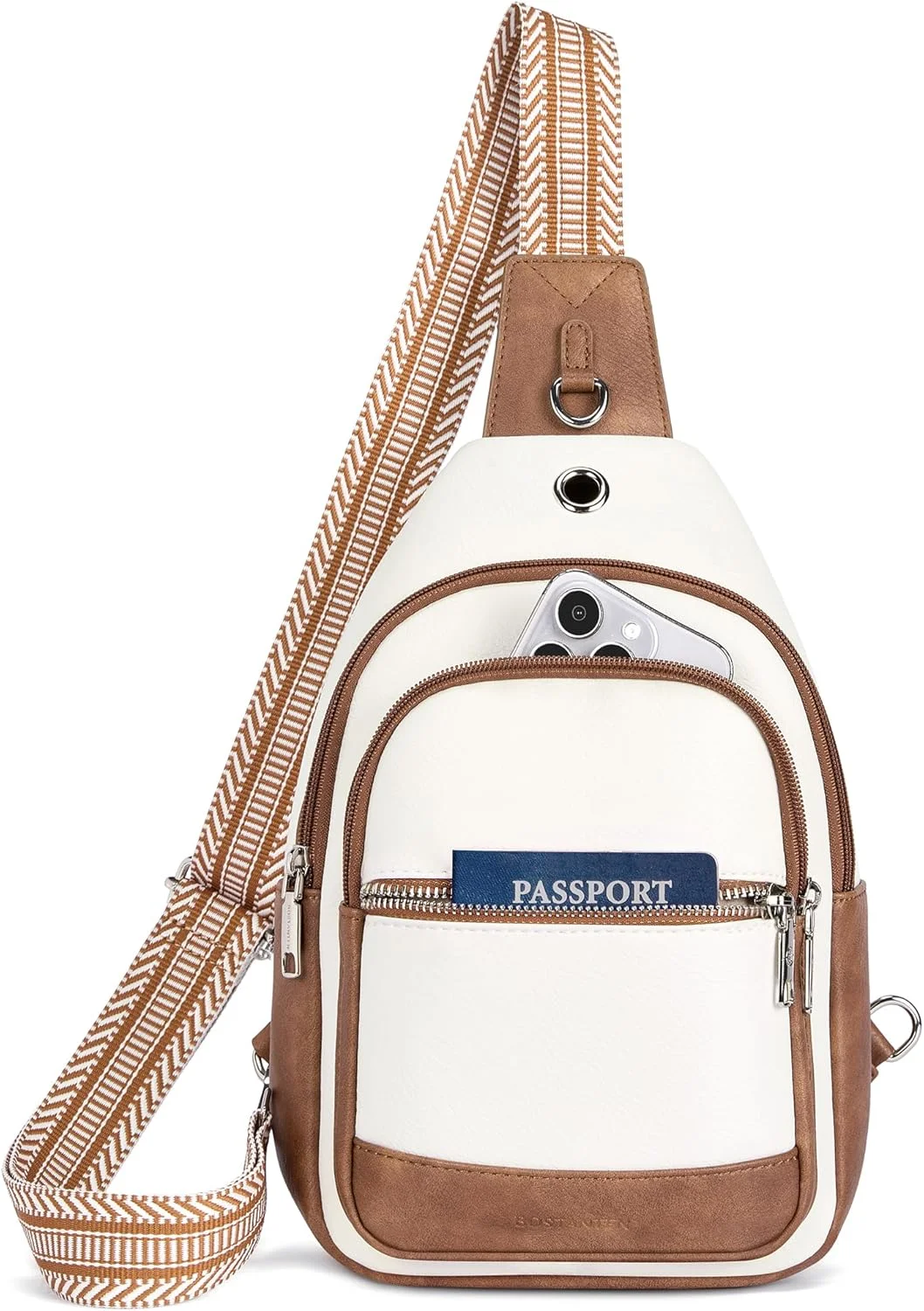 کیف دوشی ۷ لیتری زنانه BOSTANTEN، کیف کراس بادی بزرگ، کیف کوله پشتی دوشی چرم مصنوعی مناسب وسایل ضروری سفر