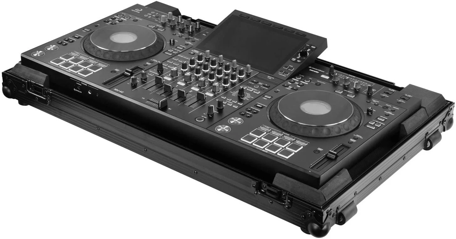 کیف حمل سفری آلفاتتا XDJ-AZ Odyssey USA Black Label با چرخ، سخت افزار آنودایز و روکش پودری مشکی، درگاه های کابل، دستگیره های لبه، مشکی | FZXDJAZWBL