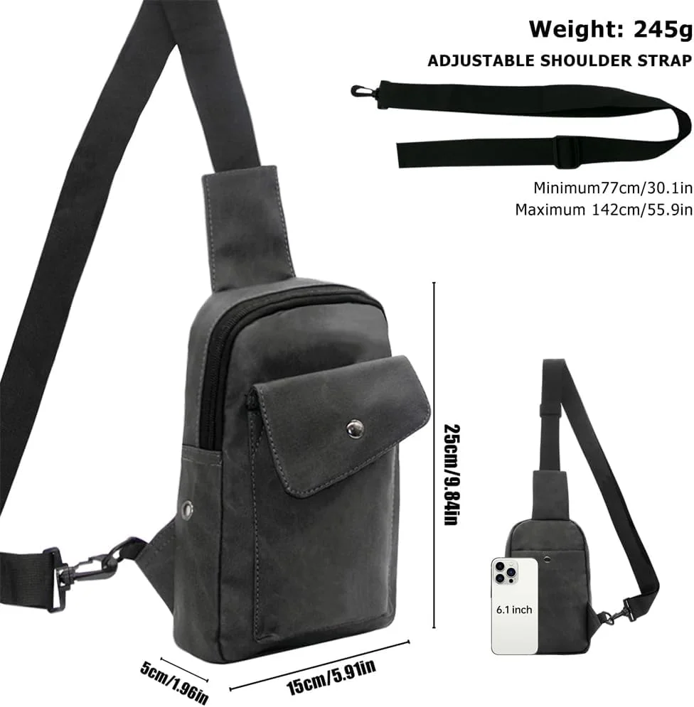 کیف دوشی اسپرت، کیف سینه چرمی مصنوعی Azonee مناسب آقایان و بانوان، ایده آل برای سفر و فضای باز