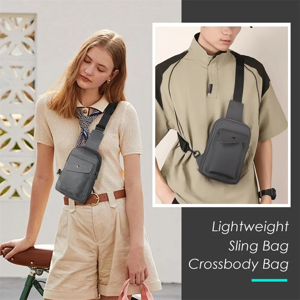 کیف دوشی اسپرت، کیف سینه چرمی مصنوعی Azonee مناسب آقایان و بانوان، ایده آل برای سفر و فضای باز