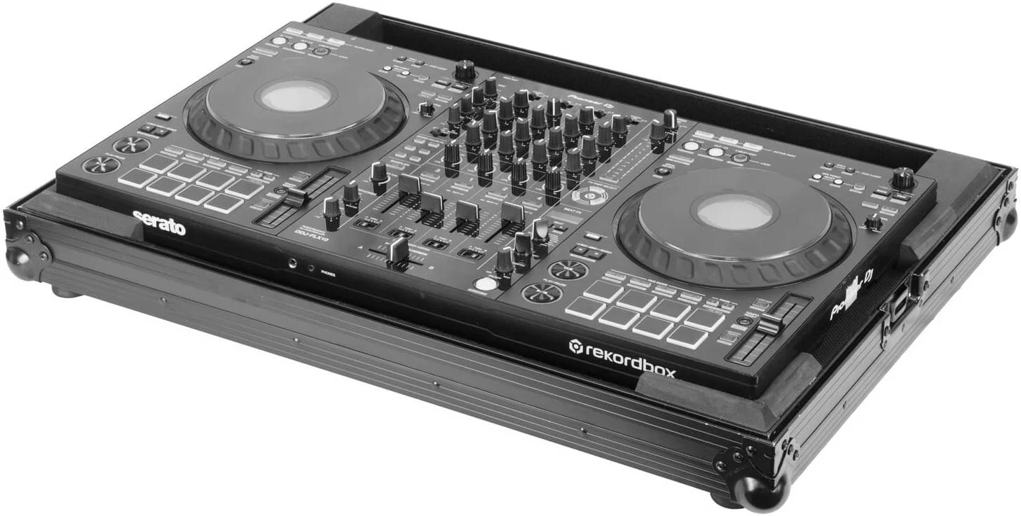 کیف حمل مشکی اودیسه مدل پایونیر DJ DDJ-FLX10، سخت افزار آنودایز و رنگ شده با پودر مشکی، دارای پورت کابل، فوم درب، پایه های لاستیکی، مشکی | FZFLX10BL