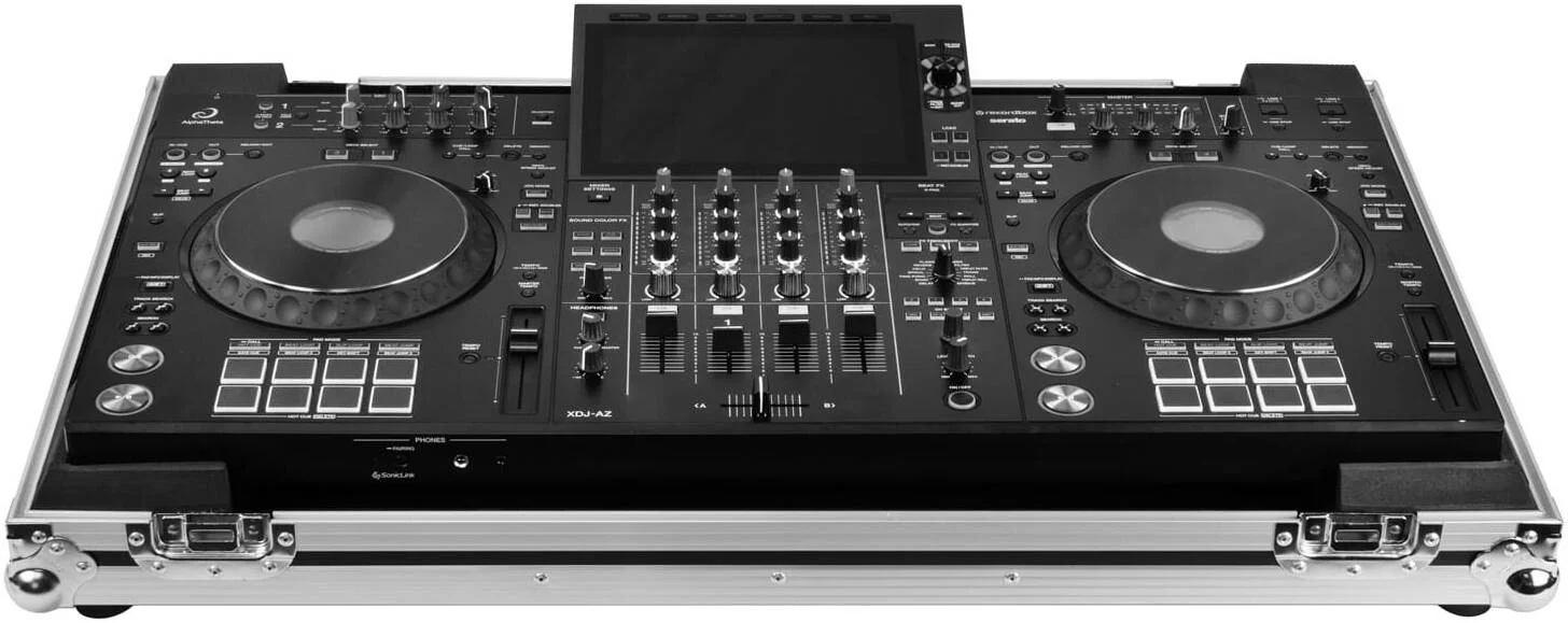 کیف حمل آلفاتتا XDJ-AZ اودیسه آمریکا با چرخ، سخت افزار آنودایز و روکش پودری نقره ای مشکی، دریچه پورت کابل، دستگیره های لبه، چرخ های غلتکی، نقره ای مشکی | FZXDJAZW