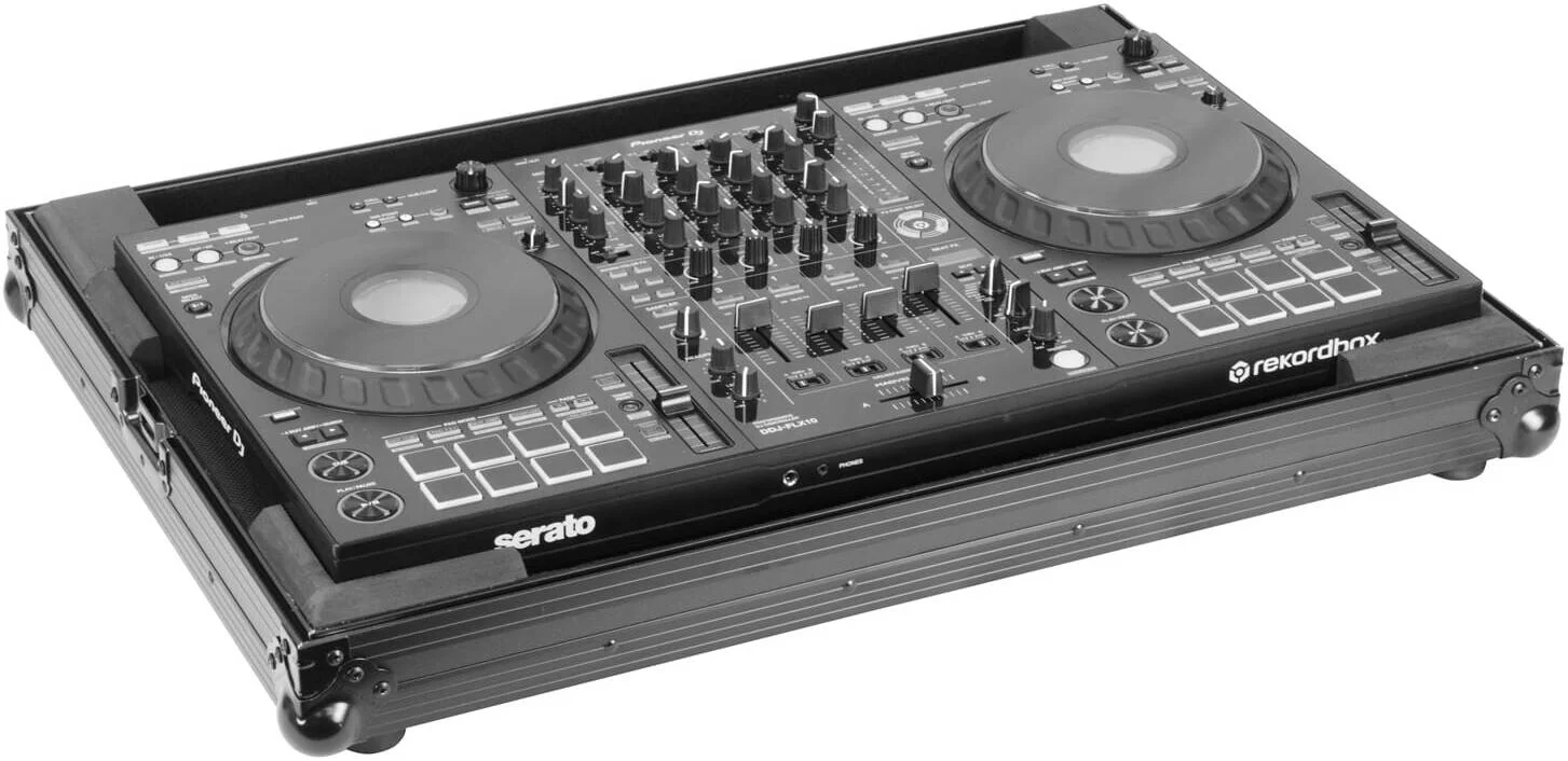 کیف حمل مشکی اودیسه مدل پایونیر DJ DDJ-FLX10، سخت افزار آنودایز و رنگ شده با پودر مشکی، دارای پورت کابل، فوم درب، پایه های لاستیکی، مشکی | FZFLX10BL