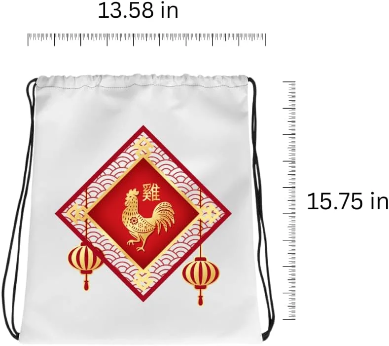 کیف بندکشی با طرح نمادهای زودیاک چینی - کوله پشتی ورزشی بادوام برای مردان و زنان، مناسب برای مدرسه، دانشگاه و استفاده روزمره، سبک وزن با طرح چاپی