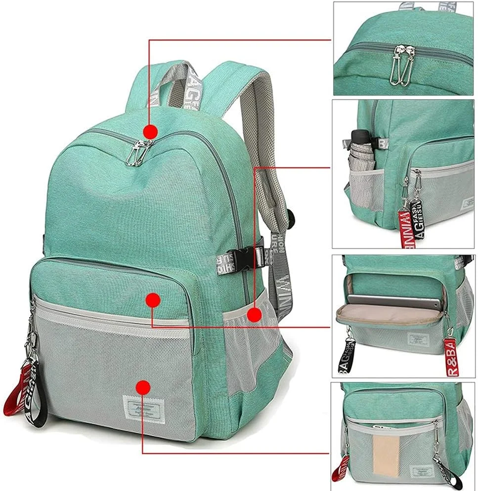 کوله پشتی کلاسیک، کیف مسافرتی، کیف مدرسه، کوله پشتی ساده دانشجویی از مای گرین (سبز روشن)