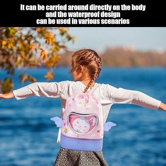 کیف استخری بند دار بچگانه - کیف شنا برای کودکان، کوله پشتی بند دار بچه گانه با قابلیت تفکیک خشک و تر