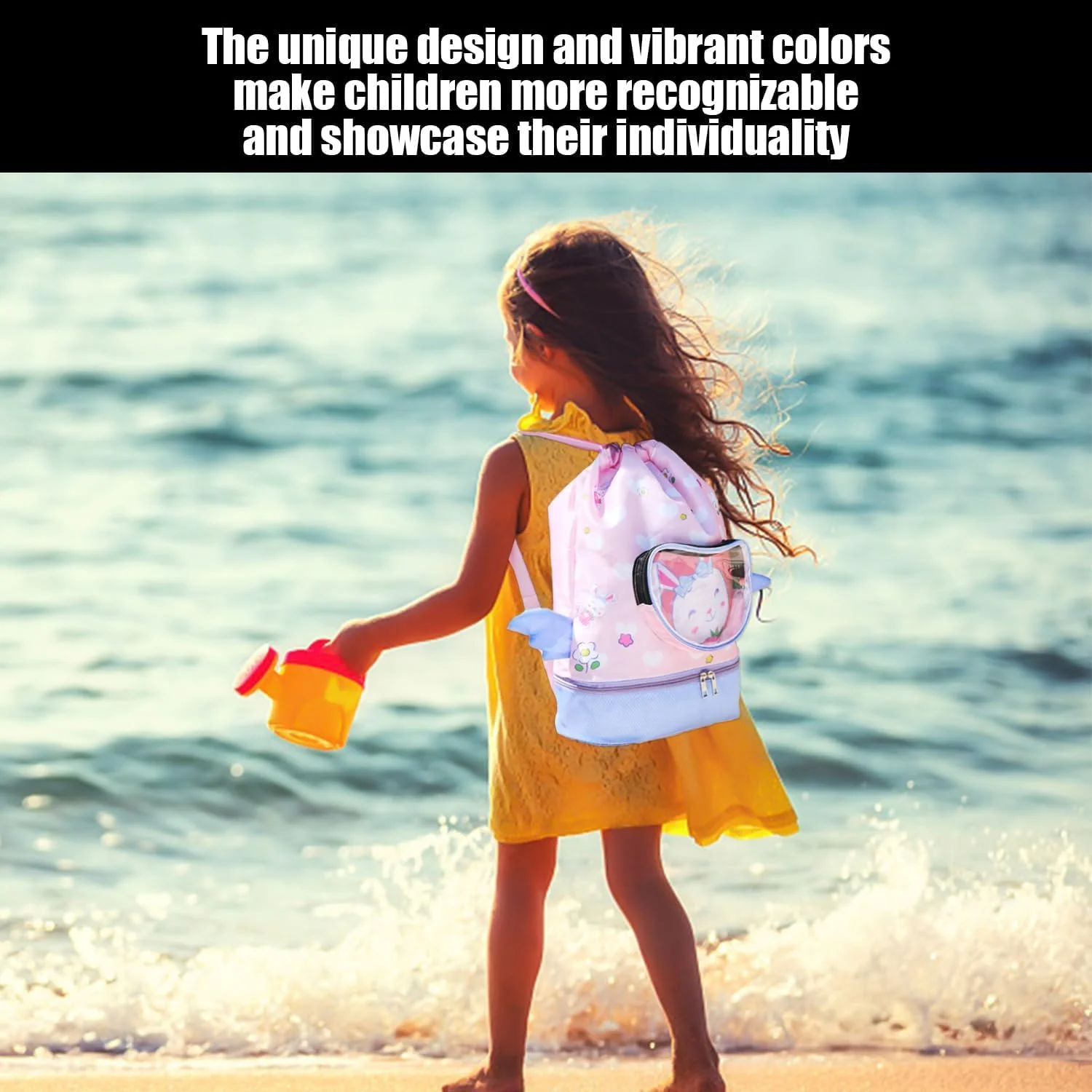 کیف استخری بند دار بچگانه - کیف شنا برای کودکان، کوله پشتی بند دار بچه گانه با قابلیت تفکیک خشک و تر