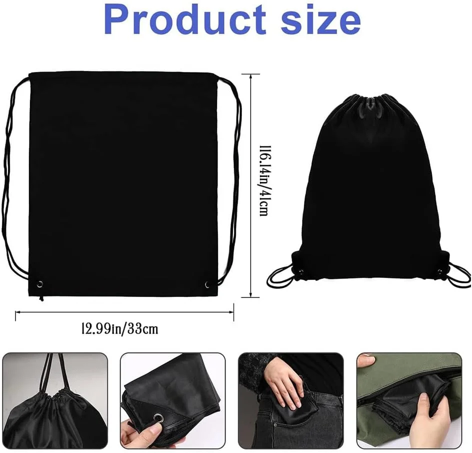 بسته 10 عددی کوله پشتی بند دار، کیف ورزشی بند دار چند رنگ، کیف های بند دار مناسب ورزش، باشگاه، مسافرت، شنا، ساحل (مشکی)