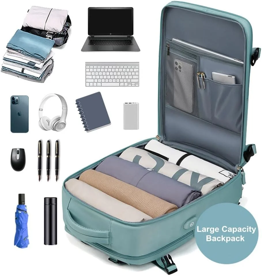 کوله پشتی بزرگ مسافرتی 17 اینچی کول بیبی، کوله پشتی قابل حمل، کوله پشتی ضد آب ورزشی، کوله پشتی روزمره غیر رسمی، کوله پشتی کوهنوردی با پورت شارژ USB و محفظه کفش