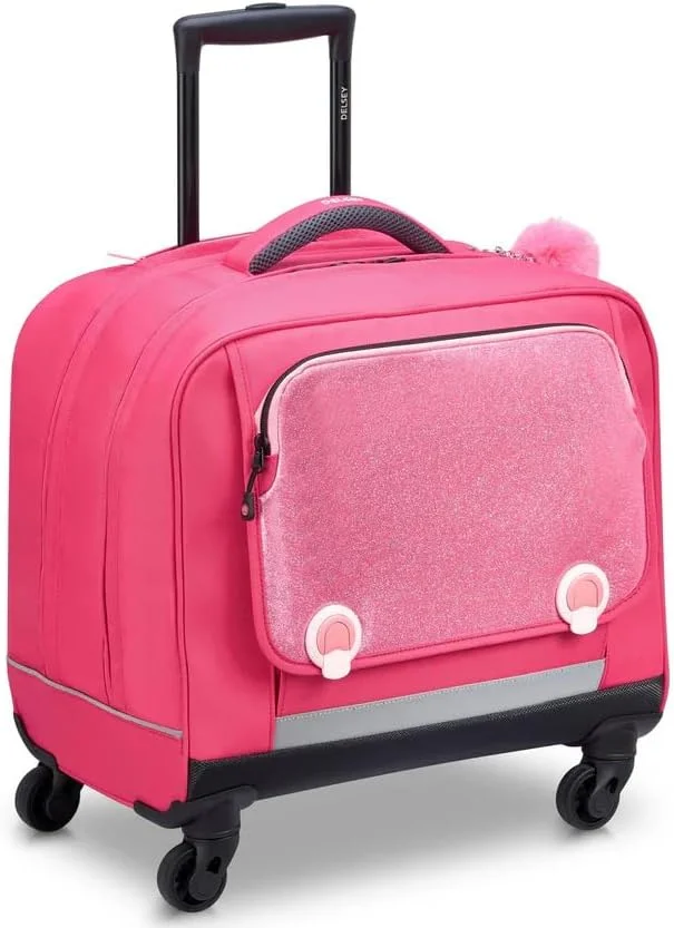 کیف مدرسه ای چرخ دار دلسه مدل BTS 2022 سایز 15.6 اینچ - صورتی