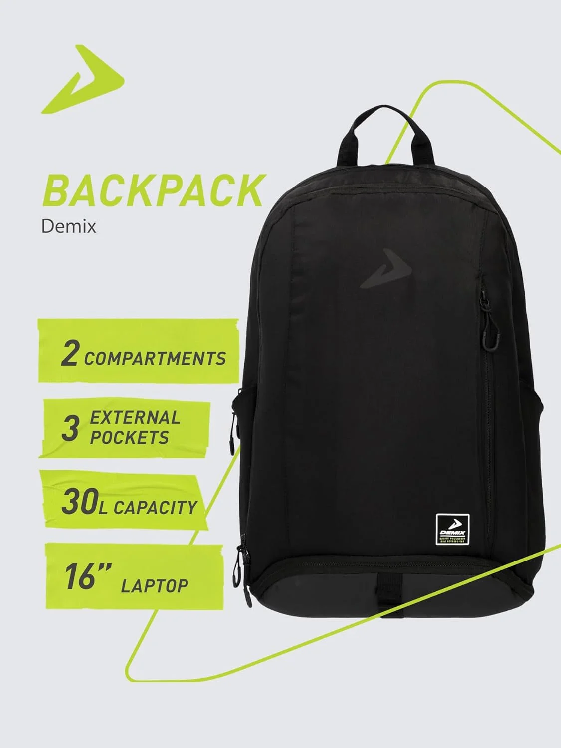 کوله پشتی بچگانه دیمیکس - کیف مدرسه و ورزشی 25 لیتری ضد آب با محفظه لپ تاپ، بندهای ارگونومیک و طراحی بادوام برای استفاده روزمره، M