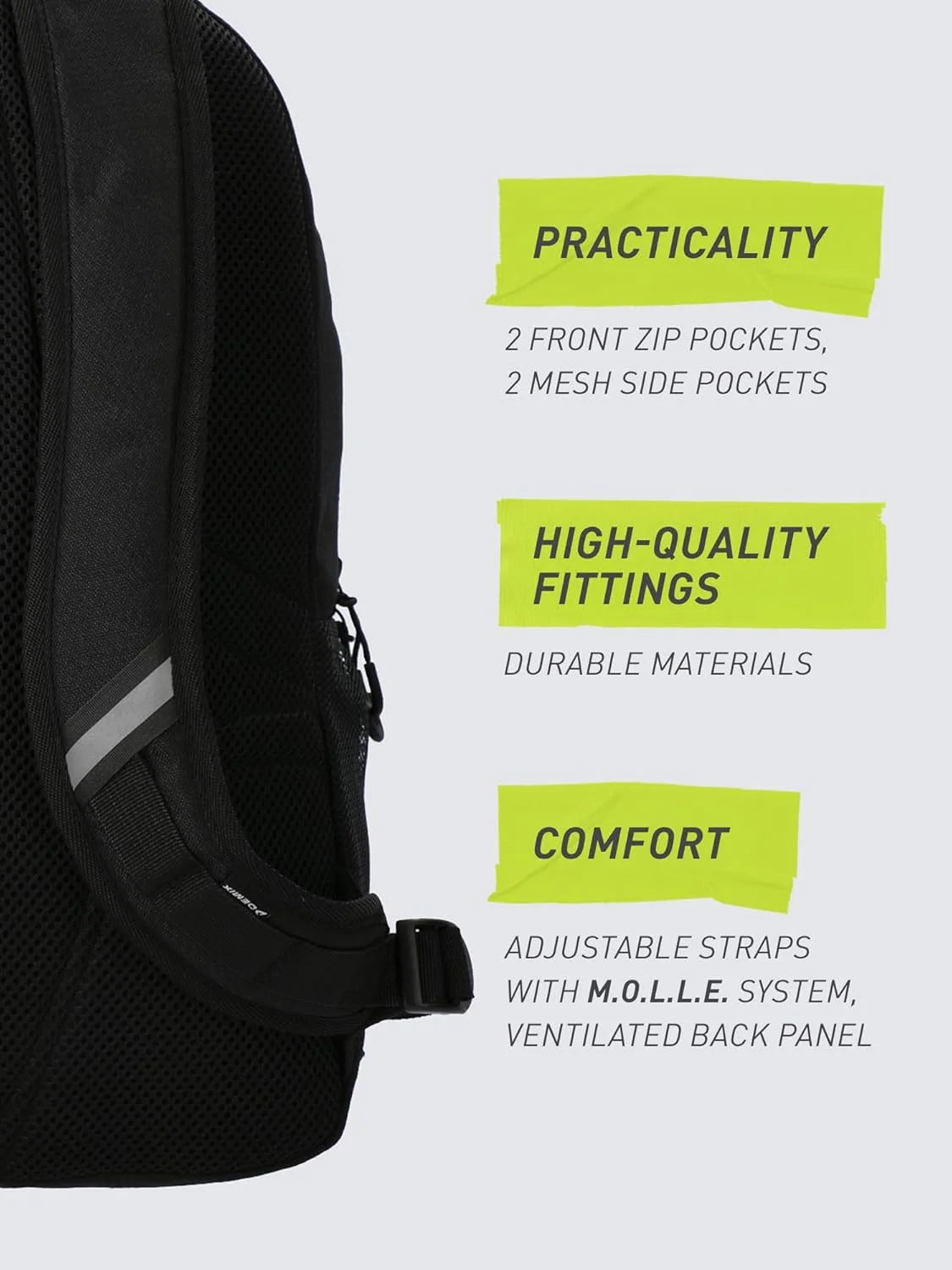 کوله پشتی نوجوان دیمیکس – کیف مدرسه و ورزشی 18 لیتری ضد آب با جیب لپ تاپ، جزئیات بازتابنده نور و محفظه های متعدد، ایده آل برای پسران، دختران و استفاده روزمره