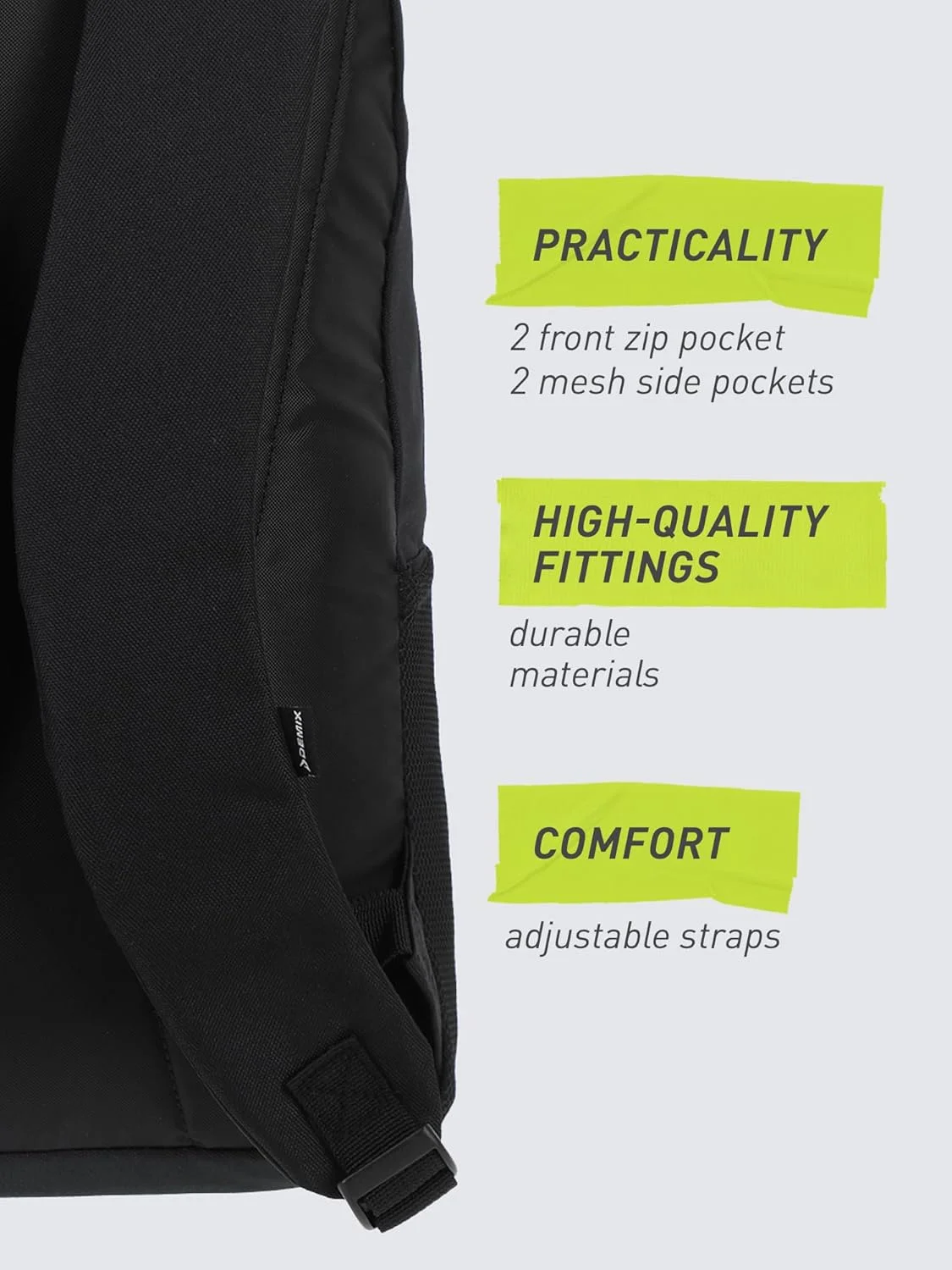 کوله پشتی نوجوان دیمیکس – کوله پشتی بادوام مدرسه و ورزش با جیب لپ تاپ، جنس ضد آب و بندهای بازتابنده، M