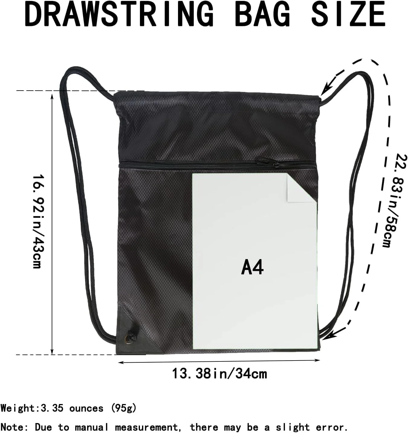 کوله پشتی بند دار با زیپ، کوله پشتی سبک وزن ورزشی برای ورزش، شنا، پیاده روی، مسافرت، کیف بند دار بادوام مقاوم در برابر آب برای مردان و زنان، چند منظوره برای تناسب اندام و استفاده در فضای باز