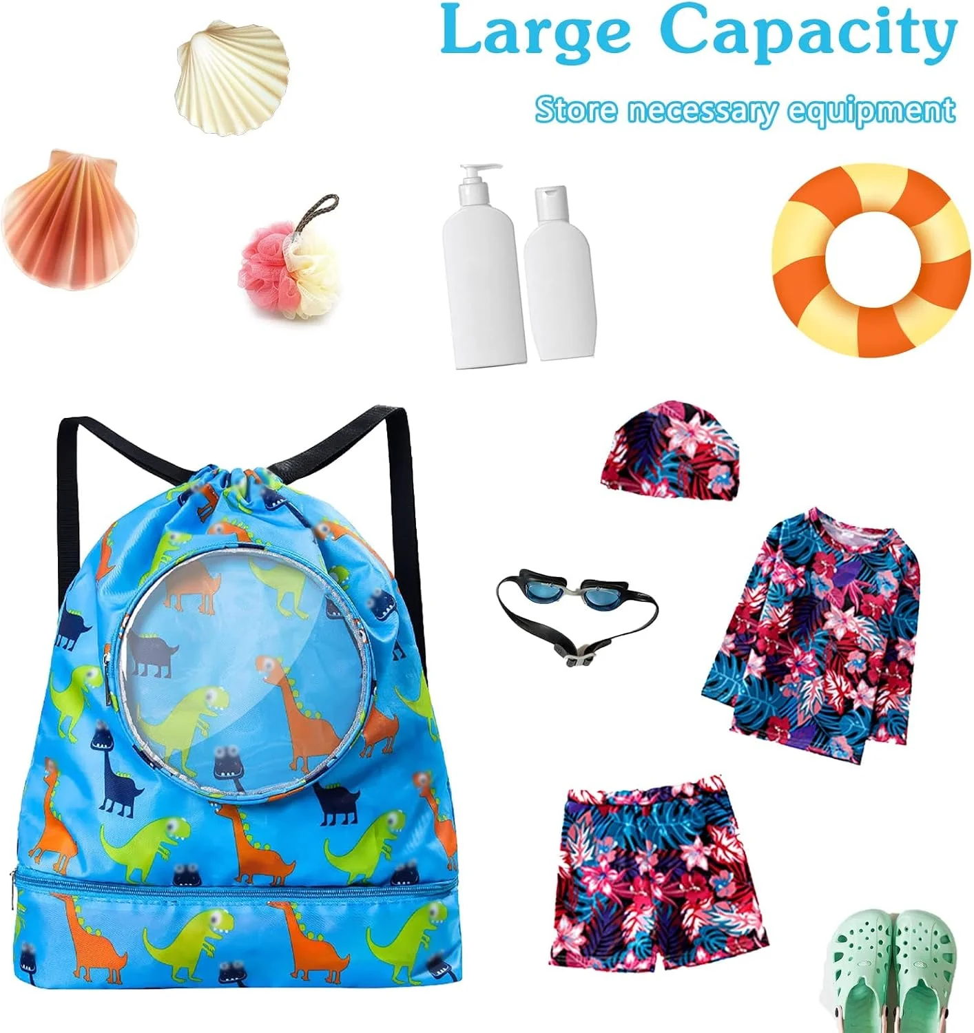 کوله پشتی بند دار با محفظه کفش، کیف بند دار بادوام برای شنا، ورزش، باشگاه، یوگا، ساحل و مسافرت