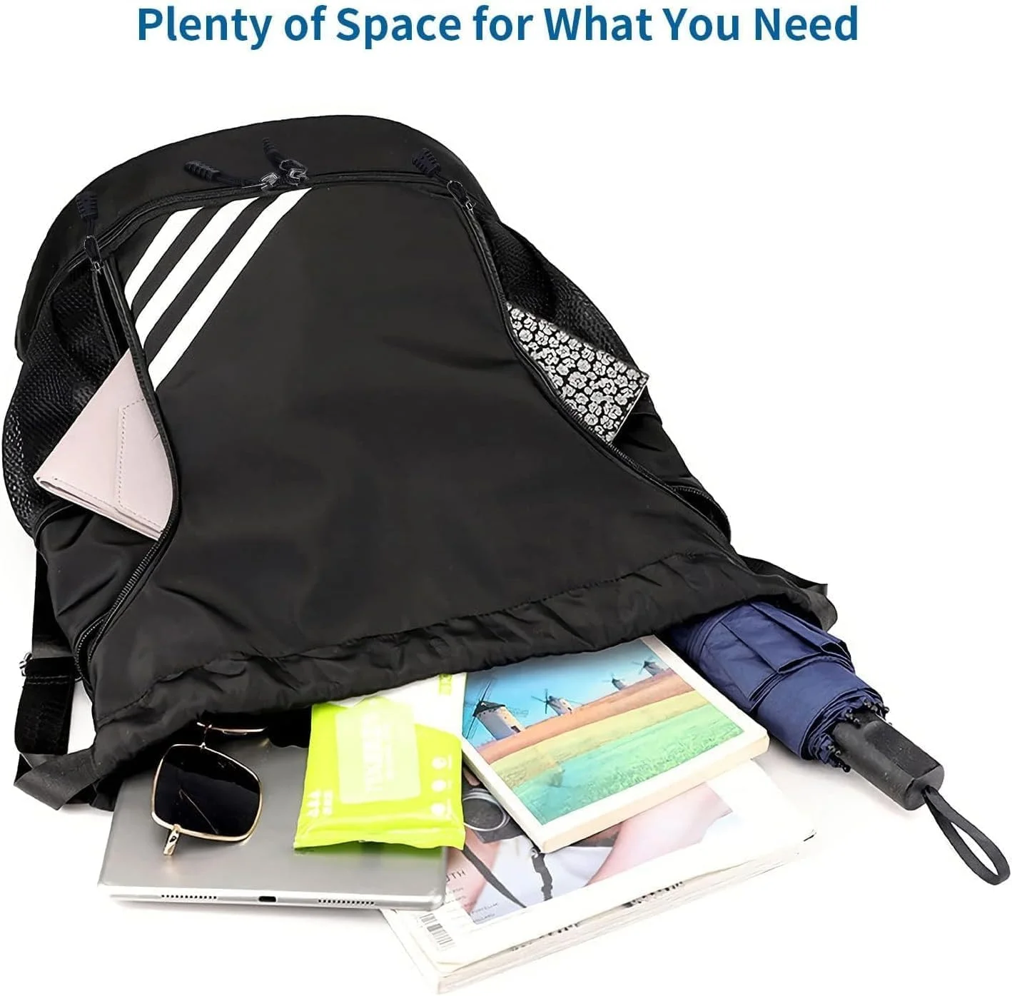 کوله پشتی بند دار Xspring، کیف بند دار شیک با محفظه های متعدد، بند شانه ای راحت برای مدرسه، مسافرت و استفاده روزانه