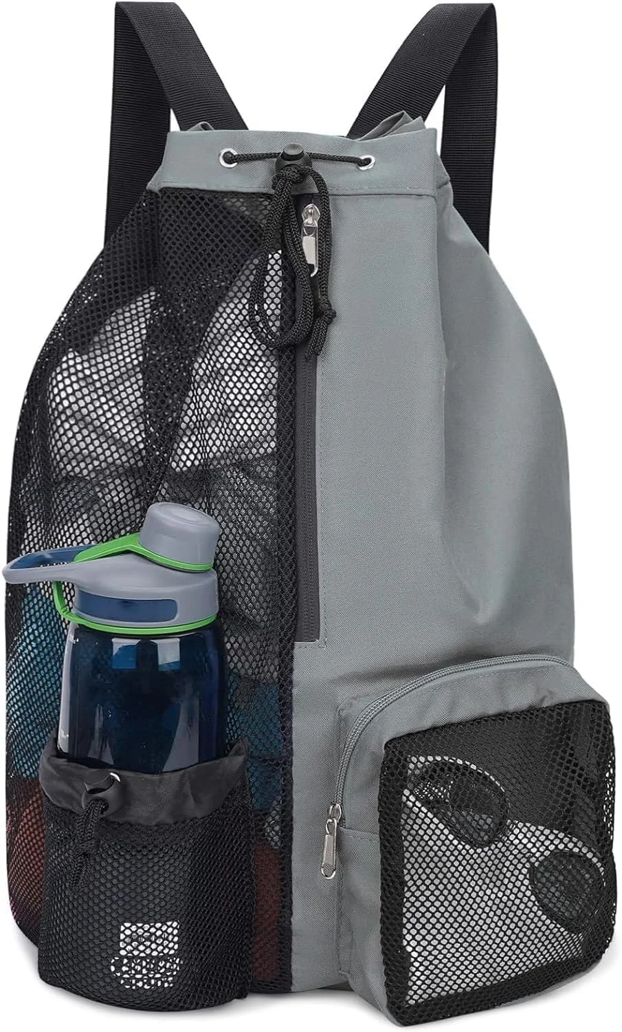 کیف شنا توری Xspring، کوله پشتی بند دار با جیب خیس و زیپ ضد آب و ضد شن، کیف ساحلی توری برای زنان و مردان، کوله پشتی بند دار برای باشگاه و شنا، کیف شنا، تک سایز