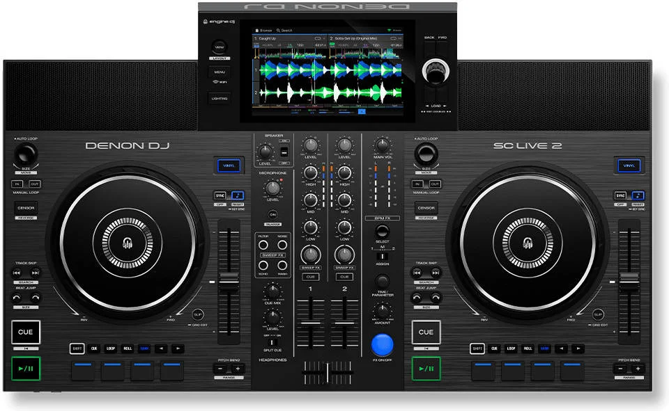 سیستم دی‌جی مستقل دو کاناله Denon DJ SC LIVE 2 با صفحه لمسی 7 اینچی، بلندگوهای داخلی، مشکی | SC LIVE 2