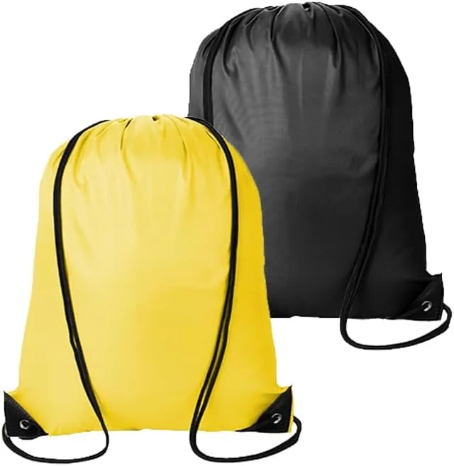 ست 2 عددی کوله پشتی بند دار – مشکی و زرد، کیف ورزشی بند دار – مناسب برای استفاده در فضای باز و مسافرت