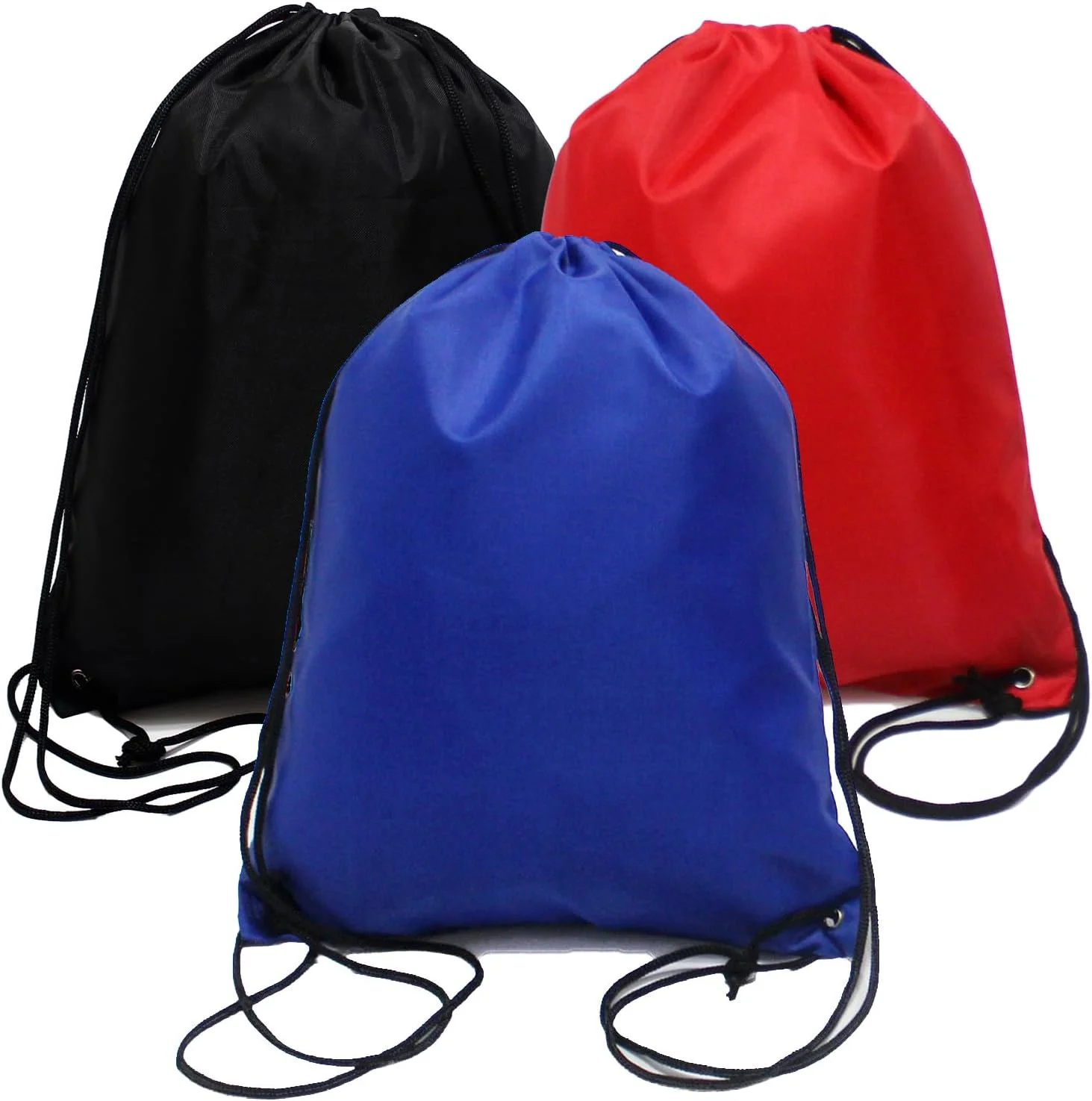 ست 3 عددی کیف بند دار، کیف ورزشی بند دار پلی اتیلن، کیف شنای بند دار اسپرت مناسب کودکان و بزرگسالان، کوله پشتی بند دار بزرگ، مناسب برای ورزش، مدرسه، باشگاه، مسافرت، یوگا و ساحل