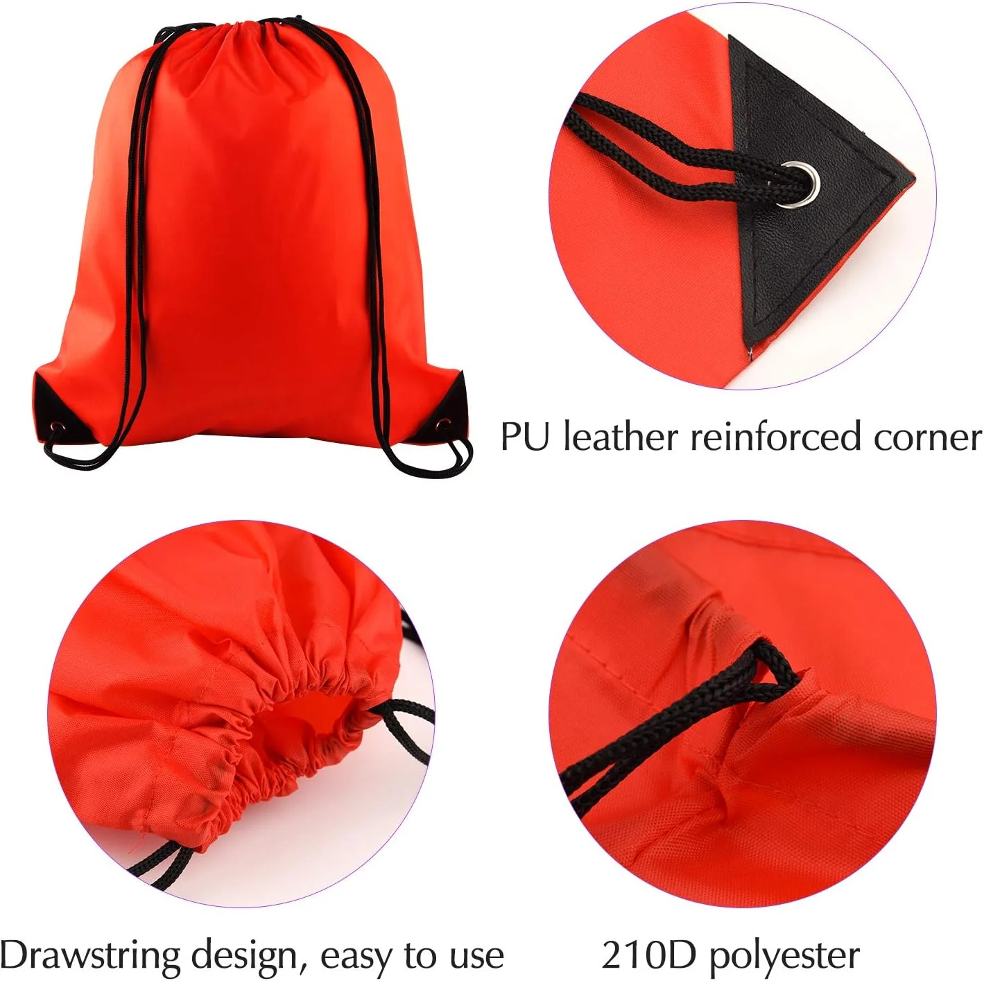 کیف کوله پشتی بند دار FEPITO بسته 2-15 عددی، کیف ورزشی بند دار، کیف باشگاه ورزشی برای باشگاه یا مسافرت کیف کوله پشتی بند دار FEPITO بسته 2-15 عددی، کیف ورزشی بند دار، کیف باشگاه ورزشی برای باشگاه یا مسافرت