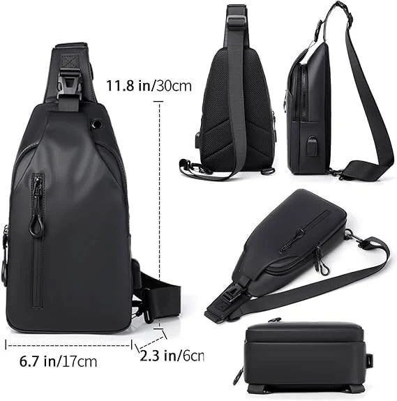 کیف دوشی ضد آب کوله پشتی کراس بادی مردانه و زنانه با پورت شارژ USB، کیف دوشی ضد سرقت، کیف کراس بادی شانه ای، کیف روزانه برای پیاده روی، ورزش، دویدن و مسافرت