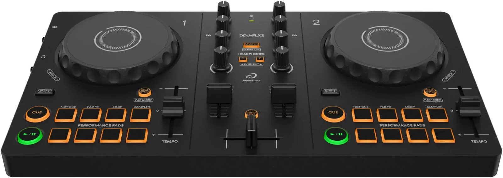 کیت شروع دی‌جی - AlphaTheta DDJ FLX2 + هدفون دی‌جی Pioneer DJ HDJ-CUE1 | باندل دی‌جی DDJ FLX2 / HDJ-CUE1
