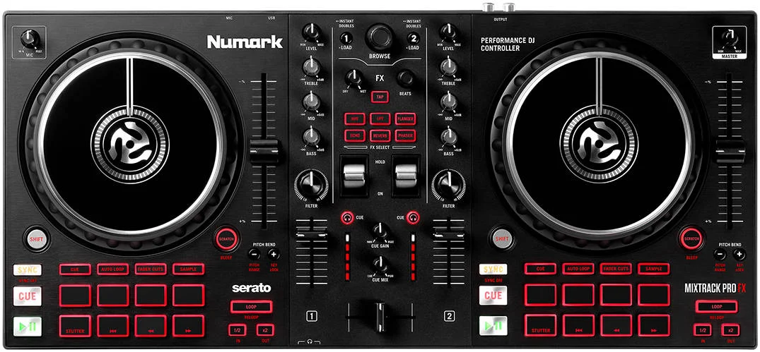 کنترلر دی‌جی ۲-دک Numark Mixtrack Pro FX با Serato DJ Lite - ایده‌آل برای مبتدیان و دی‌جی‌های مشتاق، مشکی | MIXTRACKPROFX