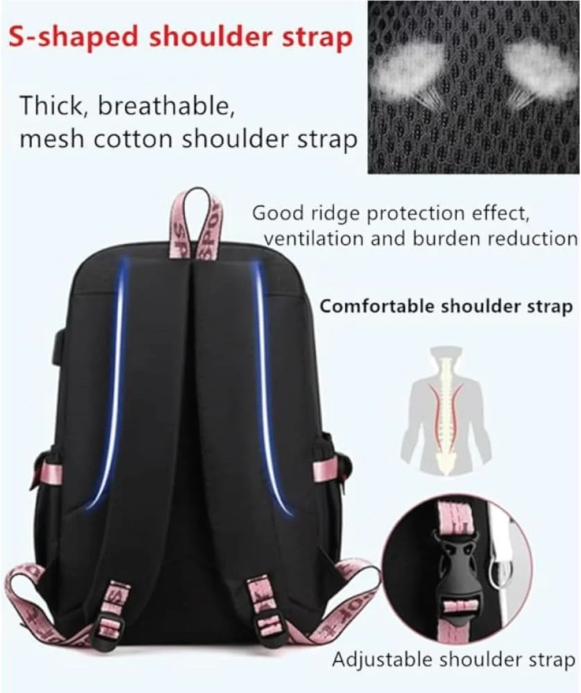 کوله پشتی چاپی فوتبالیست قهرمان - کیف مسافرتی شیک دانشجویی با پورت شارژ USB - ایده آل برای طرفداران ورزش فوتبال - مدرسه یا گردش های غیر رسمی