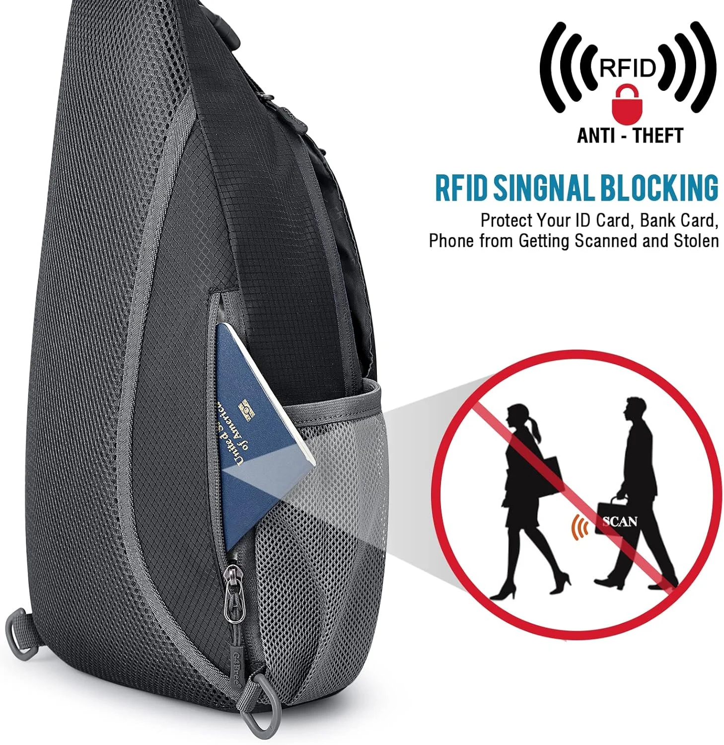 کیف دوشی کوچک G4Free، کوله پشتی یک طرفه، کیف کمری سبک وزن ضد سرقت، کیف ضد آب مناسب آقایان و بانوان برای فعالیت های خارج از منزل