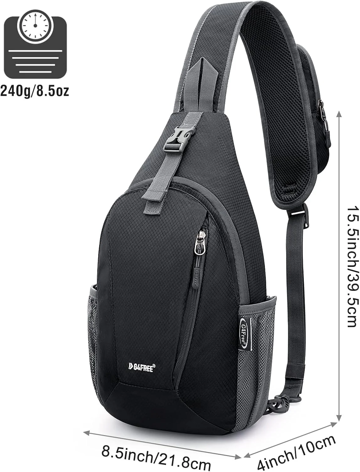 کیف دوشی کوچک G4Free، کوله پشتی یک طرفه، کیف کمری سبک وزن ضد سرقت، کیف ضد آب مناسب آقایان و بانوان برای فعالیت های خارج از منزل