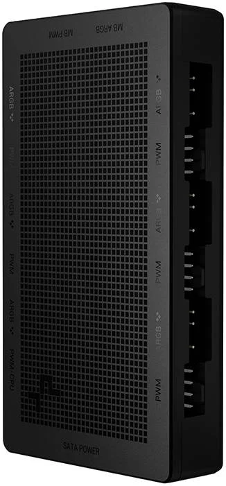 هاب PWM و ARGB دیپ کول مدل SC790 2-در-1، نصب مغناطیسی، 6 پورت فن PWM 4 پین، 6 پورت RGB آدرس پذیر 3 پین، کابل اتصال ARGB با AWG 24 به طول 538 میلی متر، ولتاژ 5 ولت DC، مشکی | R-SC790-BKNSNN-G