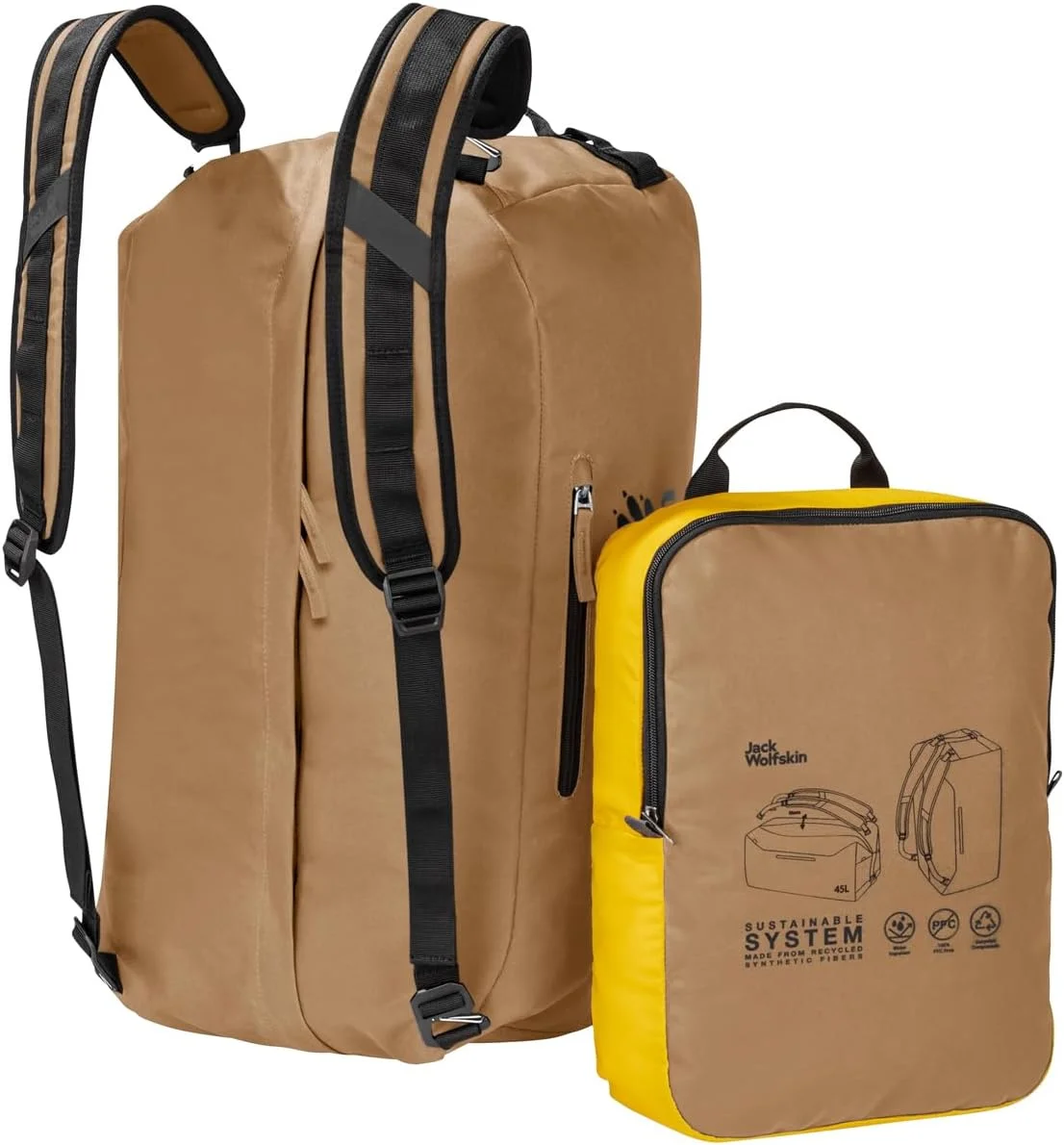 کیف ورزشی مسافرتی Jack Wolfskin مدل Traveltopia، مناسب بزرگسالان، رنگ Dunelands، سایز One Size