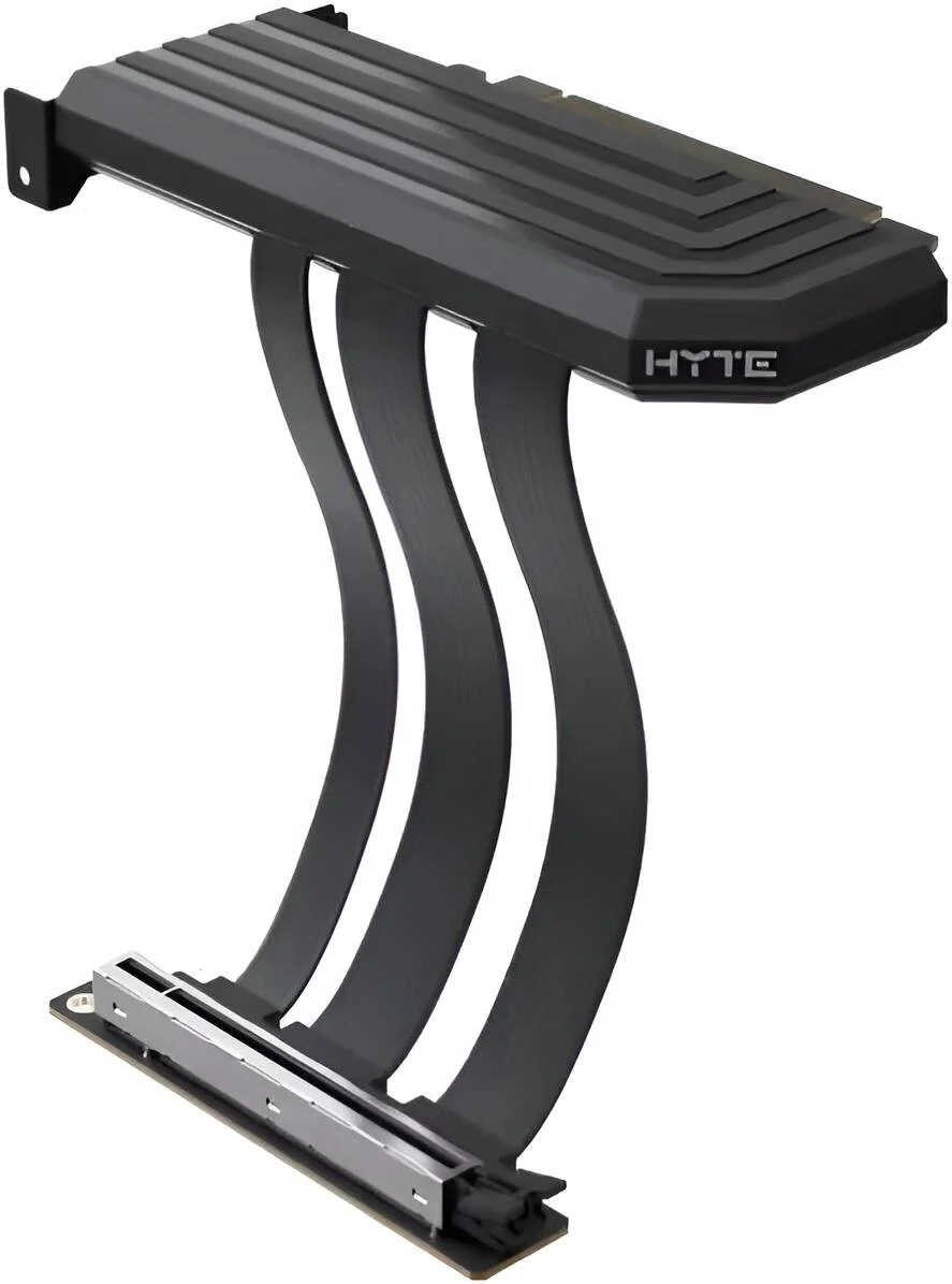 کابل افزایش دهنده HYTE PCIe 5.0 Hyper، نرخ انتقال 32 گیگابیت بر ثانیه در هر خط، گذردهی x16 با سرعت 64 گیگابایت بر ثانیه، پهنای باند کامل x16، حداکثر پایداری کابل های 30 AWG، مشکی ذغالی | ACC-HYTE-PCIE50-BB