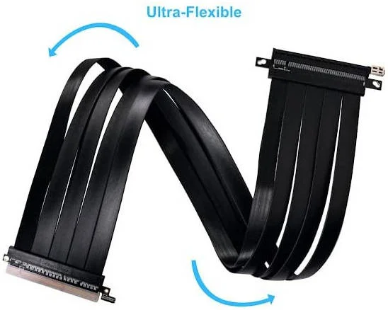 کابل رایزر PCI-E 4.0 لیان لی 600 میلی‌متری، نرخ بیت 16GT/s، پهنای باند دو برابر PCIe 3.0، مشکی | PW-PCI-4-60X