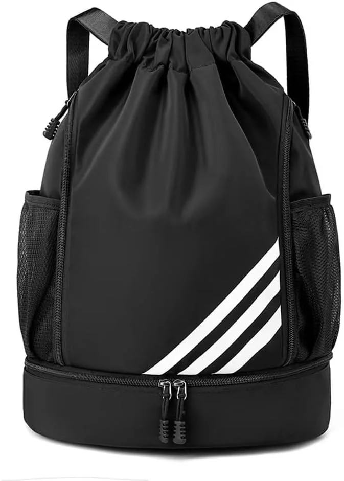 کوله پشتی بند دار ضد آب کیف ورزشی ساک باشگاه با محفظه کفش جیب های توری جانبی برای زنان و مردان