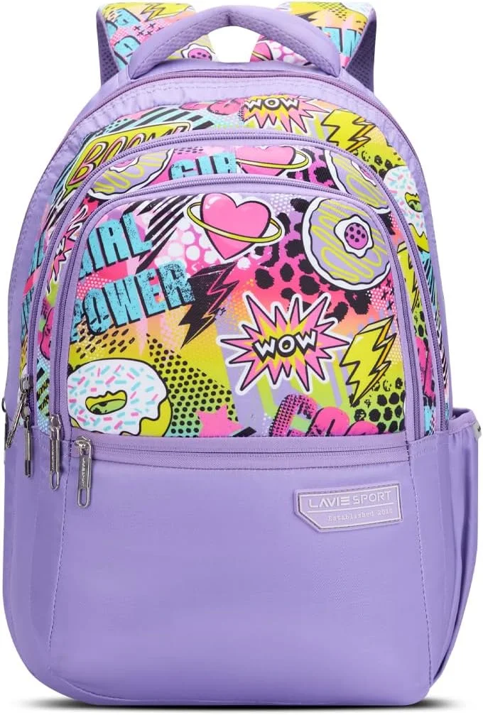 کوله پشتی لاوی اسپرت مدل Power با ظرفیت 30 لیتر، بنفش | دارای محفظه سازمان دهنده و نگهدارنده بطری | هدیه برای آقایان، بانوان، پسران و دختران | دارای محفظه لپ تاپ برای مدرسه و دانشگاه، بنفش، M، کوله پشتی روزمره Power