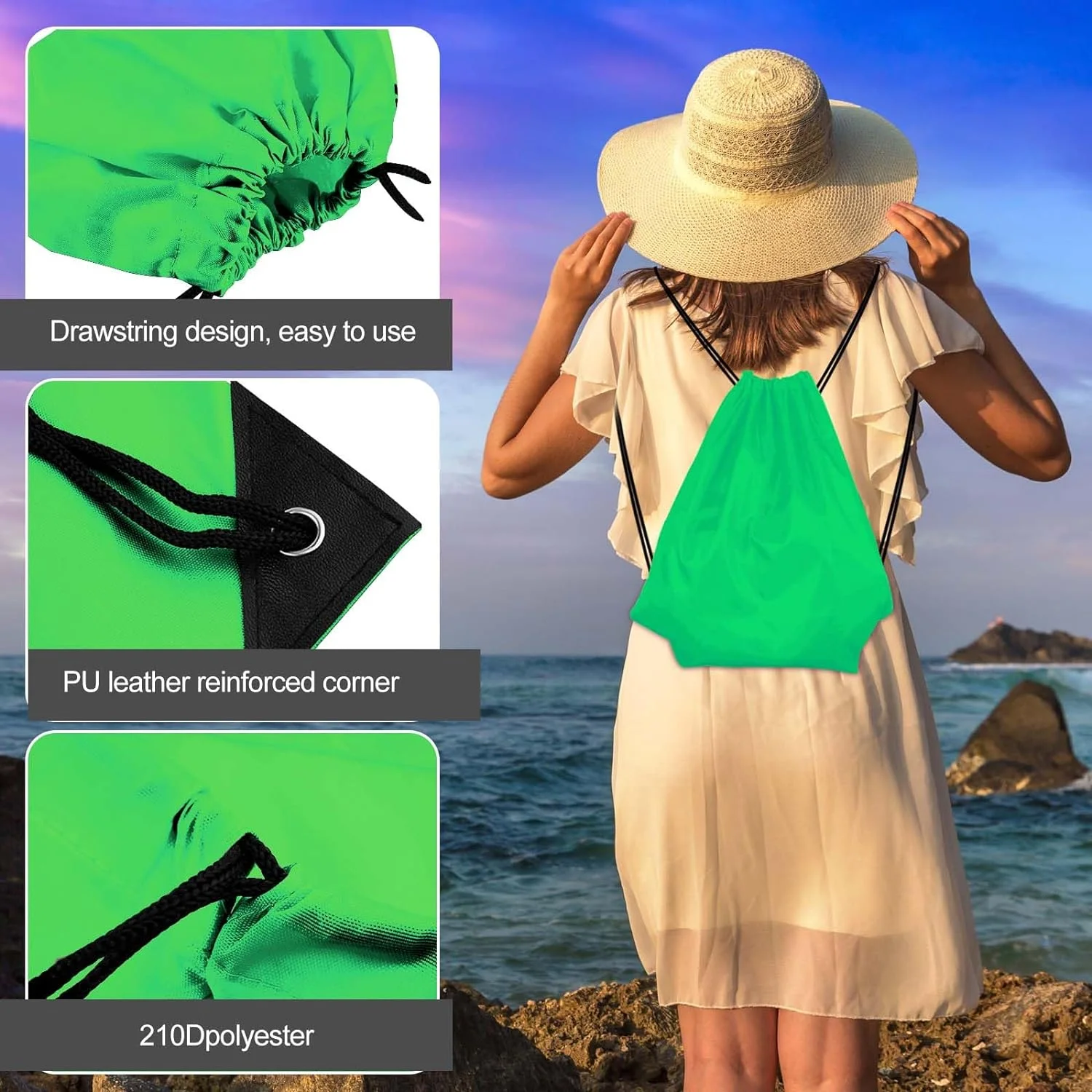 کیف کوله پشتی بند دار KUUQA، بسته 12 عددی، کیف های ورزشی و باشگاهی، مناسب برای مدرسه، مسافرت و نگهداری کیف کوله پشتی بند دار KUUQA، بسته 12 عددی، کیف های ورزشی و باشگاهی، مناسب برای مدرسه، مسافرت و نگهداری