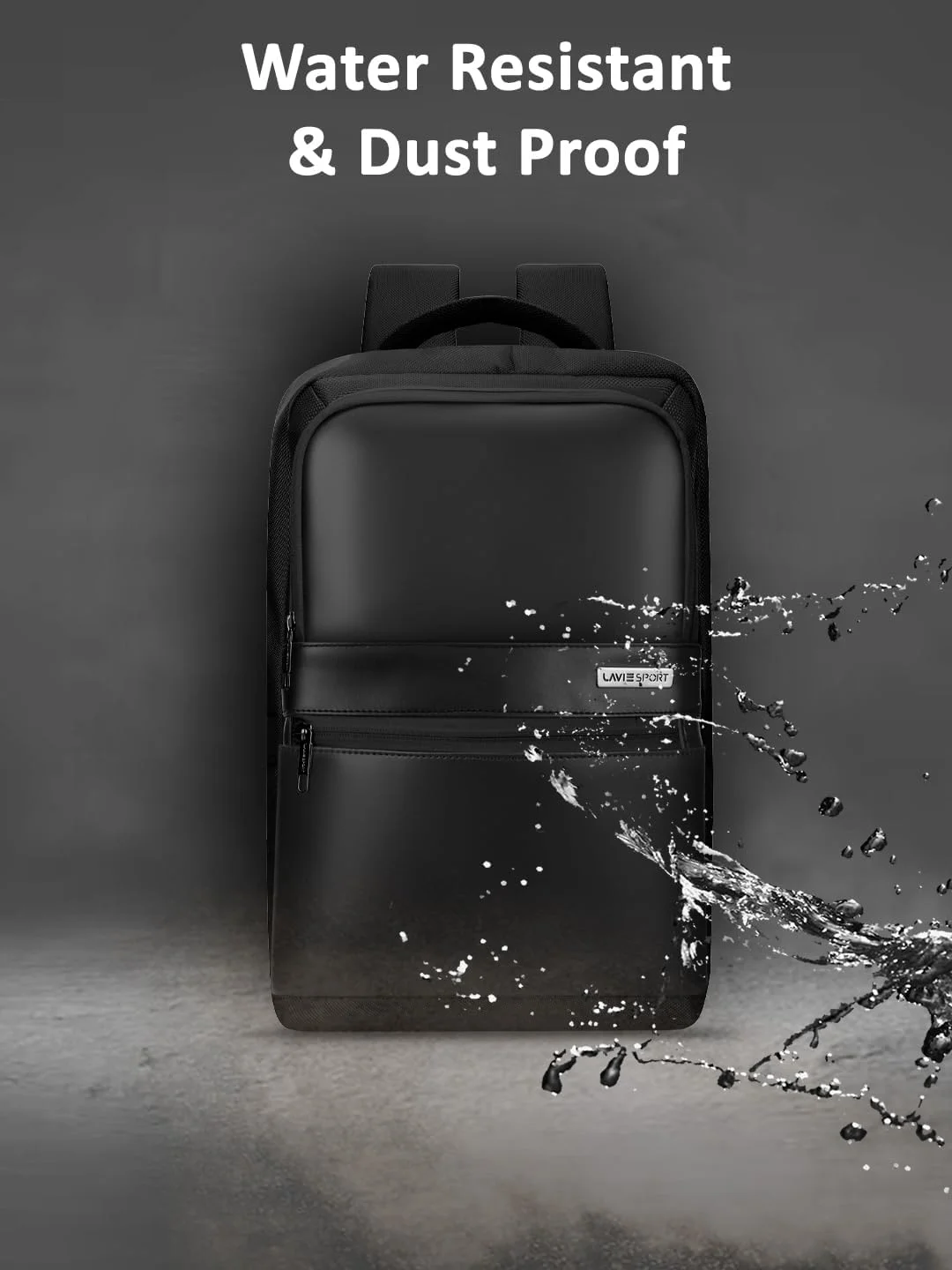  کوله پشتی لپ تاپ 45 سانتی متری Lavie Sport Armour با ظرفیت 24 لیتر و جای مخصوص چرخ دستی، مناسب برای آقایان و بانوان | کوله پشتی اداری و مسافرتی چرم مصنوعی درجه یک | سازگار با نوت بوک/مک بوک تا 14 اینچ