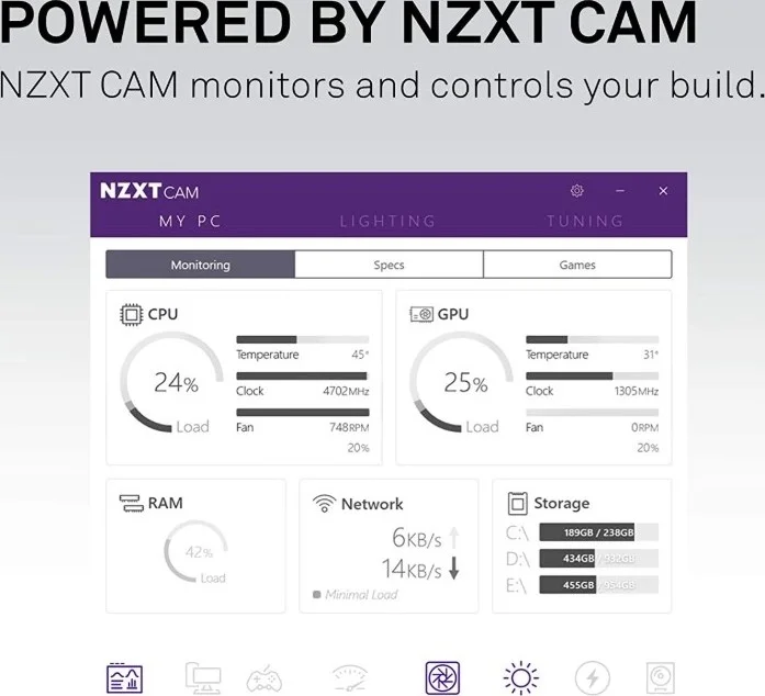 کنترلر نورپردازی RGB و فن NZXT، دو کانال نورپردازی RGB، سه کانال فن دیجیتال، با نرم افزار CAM V4، نصب آهنربایی/چسبی، کنترلر نورپردازی داخلی کامپیوتر - مشکی | AC-2RGBC-B1