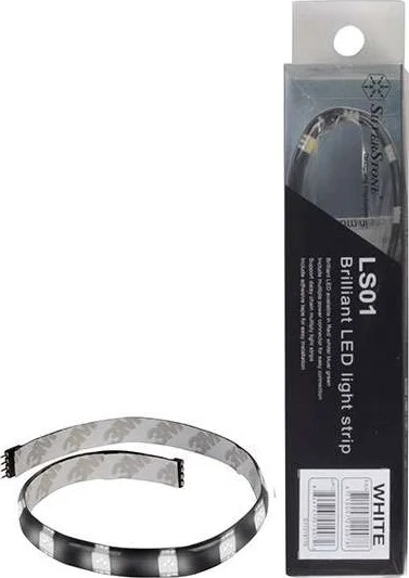 نوار نور ال ای دی سفید درخشان SilverStone برای کیس کامپیوتر، 30 سانتی متر، 15 ال ای دی | SST-LS01W